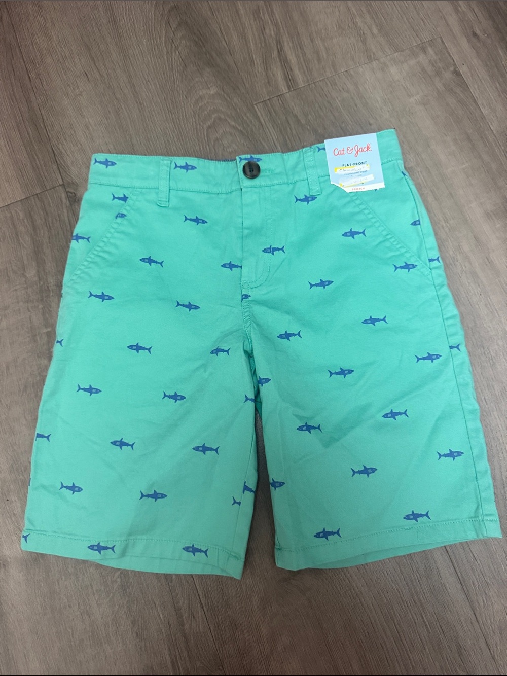 Cat & Jack Mint Green Shark-Print boys Shorts
